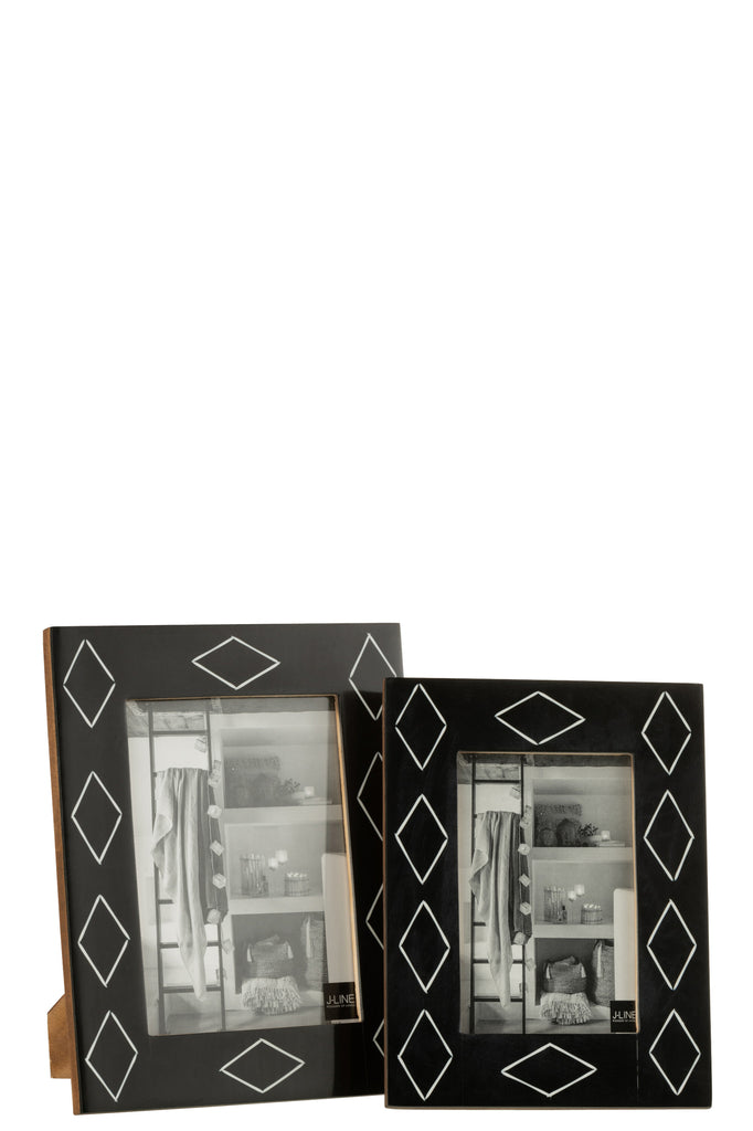 Cadre photo motif résine noir/blanc L - J-LINE