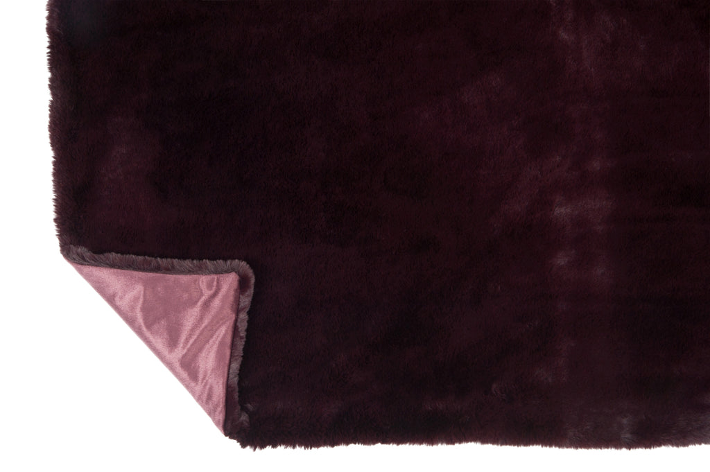 Plaid en polyester rouge foncé - J-LINE