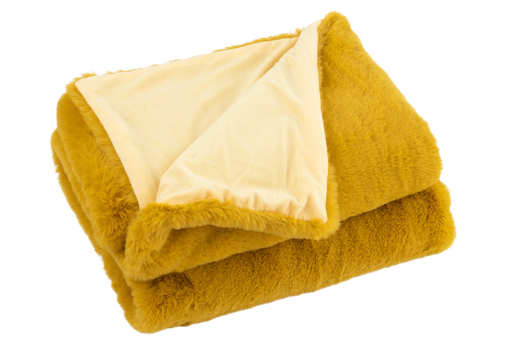 Plaid polyester ocre - J-LINE