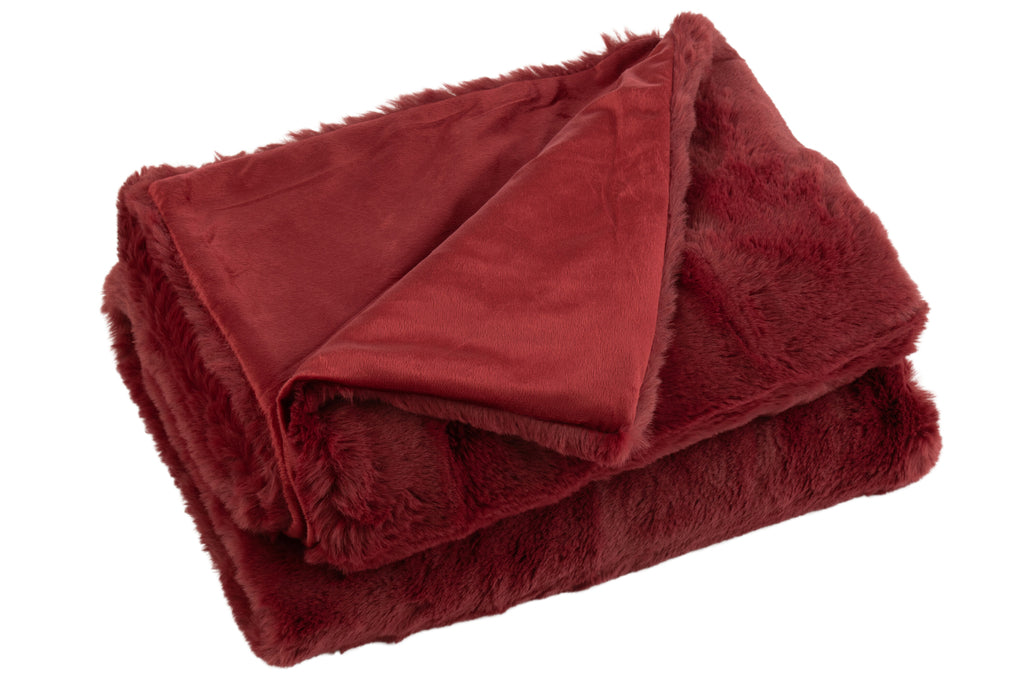 plaid rouge en polyester - J-LINE