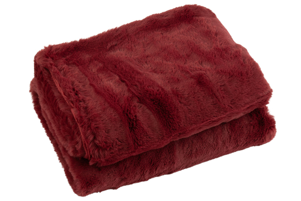 plaid rouge en polyester - J-LINE