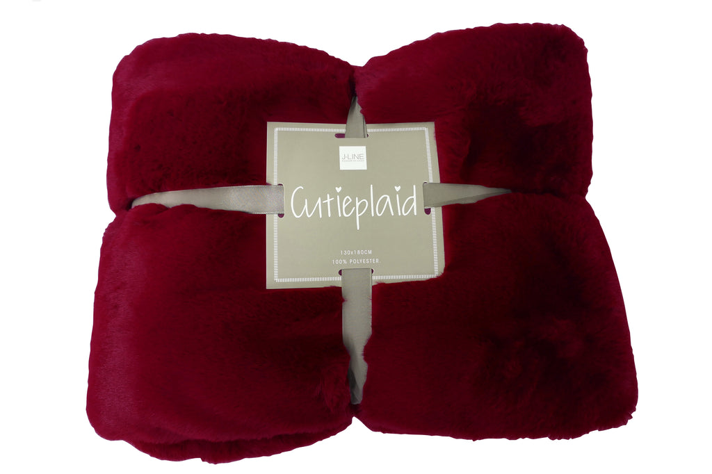 plaid rouge en polyester - J-LINE