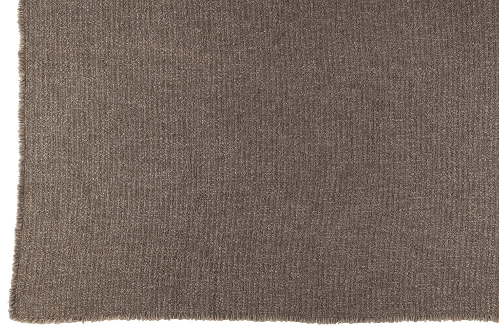 Plaid à bords effilochés, coton/polyester, taupe - J-LINE