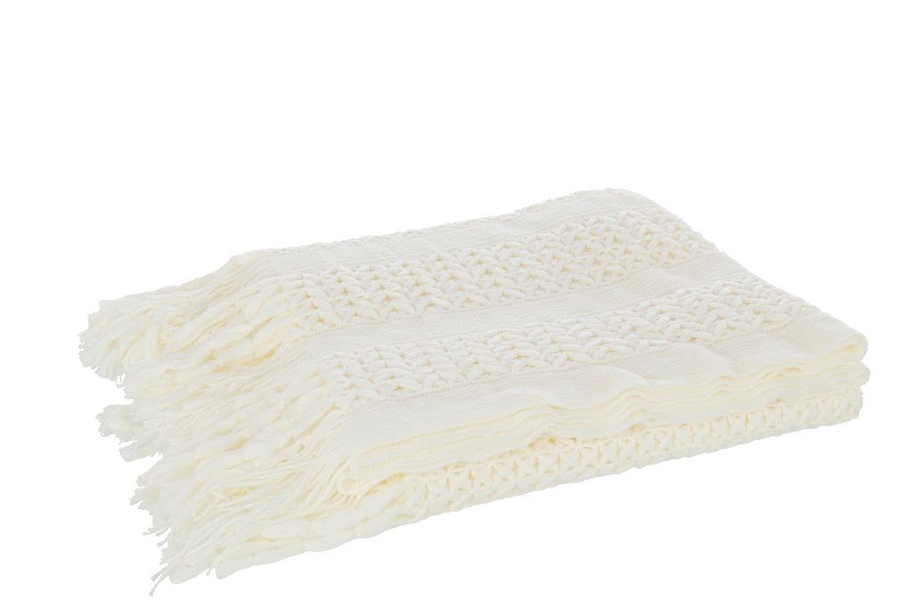 Plaid blanc acrylique - J-LINE