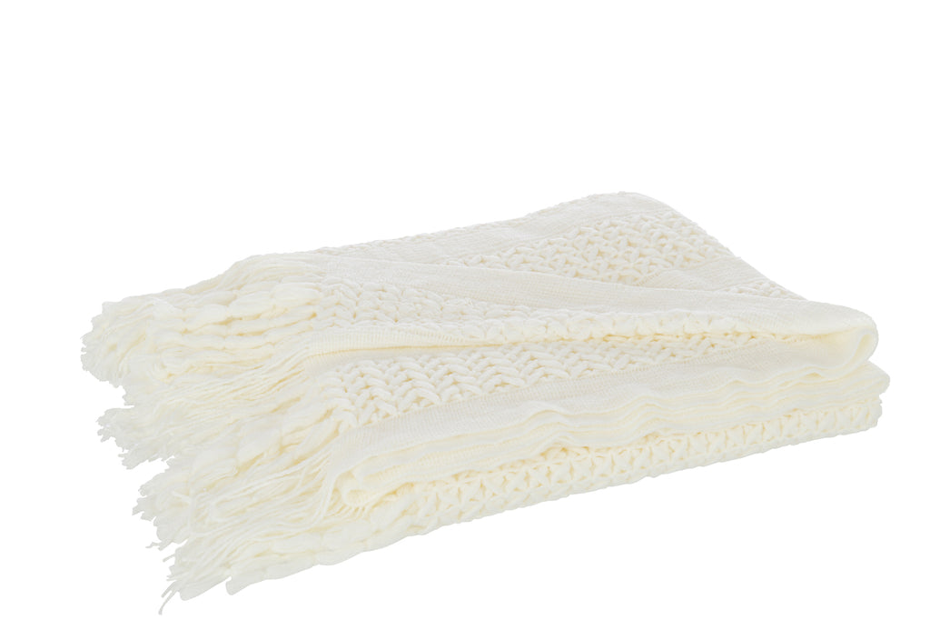 Plaid blanc acrylique - J-LINE