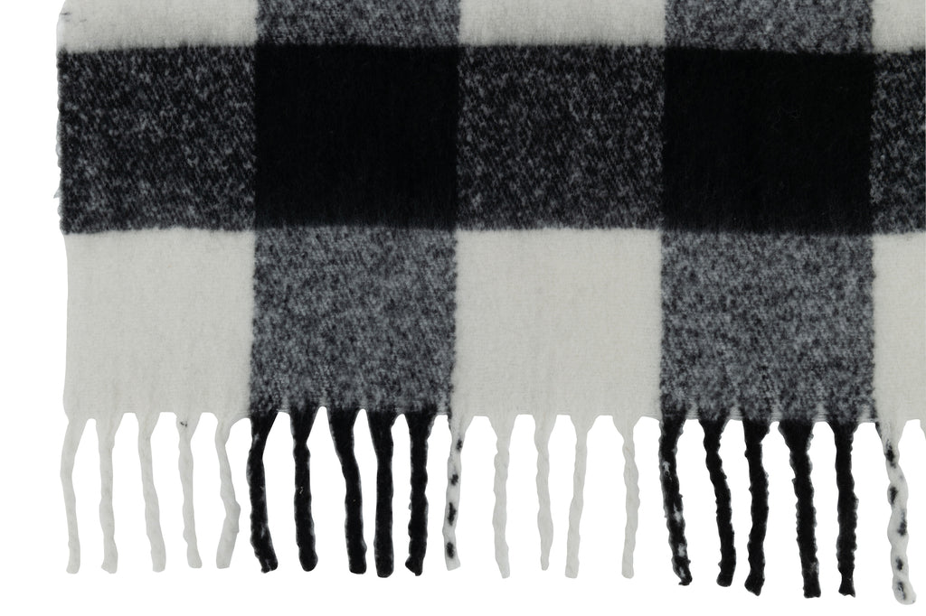Plaid en polyester noir/blanc - J-LINE