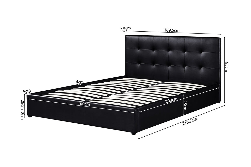 PROMO - Bed met koffer 'Porto' 160x200 zwart - RS