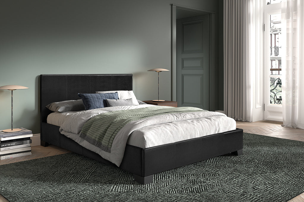 PROMO - Lit 'Roma' 140x200 PU noir - RS