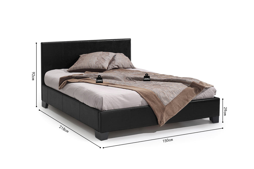 PROMO - Bed 'Roma' 140x200 PU zwart - RS