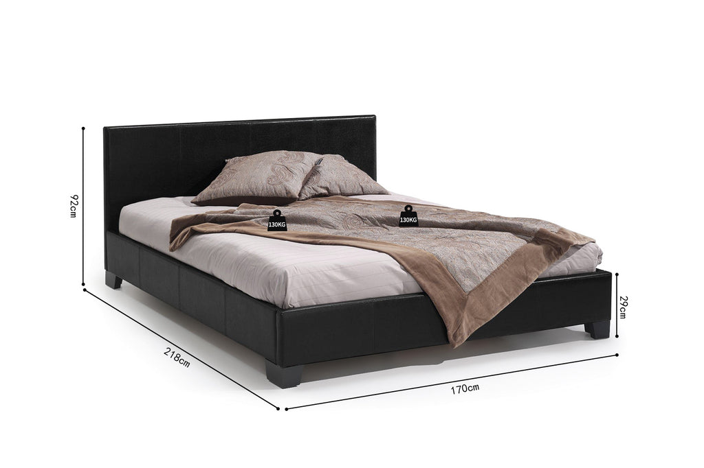 PROMO - Bed 'Roma' 160x200 PU Zwart - RS