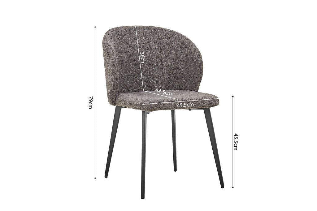 Chaise 'Toledo' Bouclé Gris RS