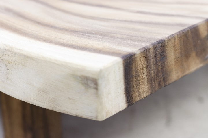 Rechthoekig tafelblad - 300x80-100x8 - Naturel - Munggur