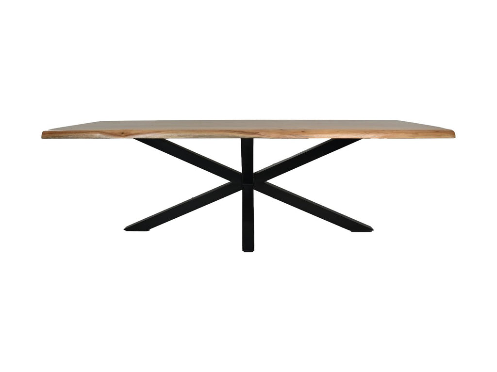 Rechthoekige tafel Soho luxe - 260x100x76 - Naturel/zwart - Acacia/metaal