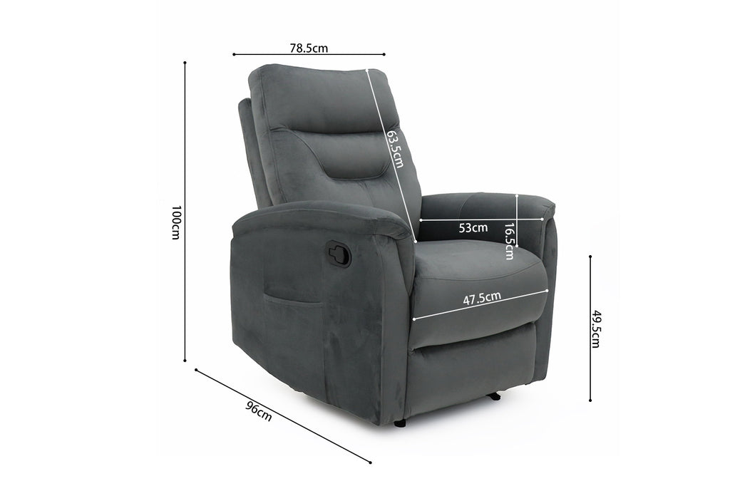 Relaxfauteuil 'Breda' stof grijs RS