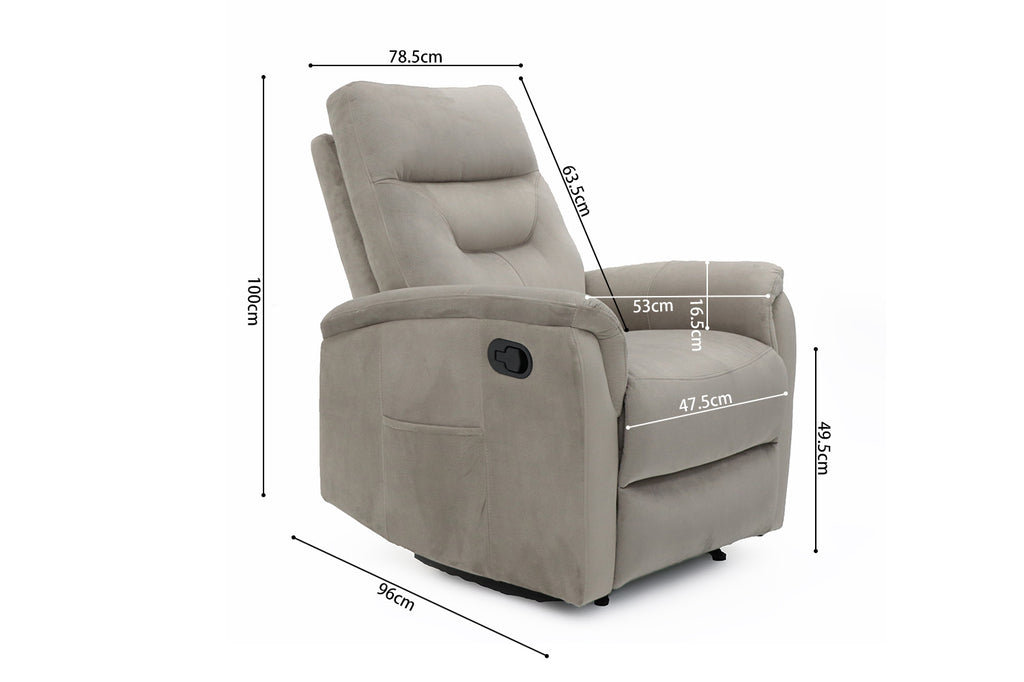 Relaxfauteuil 'Breda' stof taupe RS