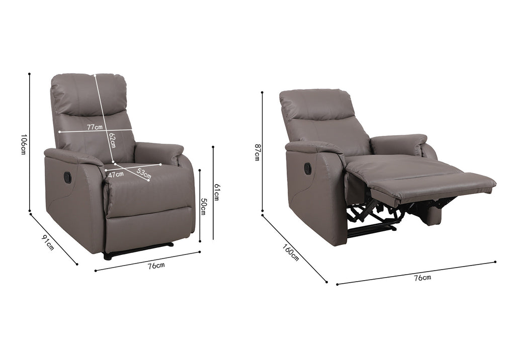 Relaxfauteuil 'Tokio' PU taupe RS