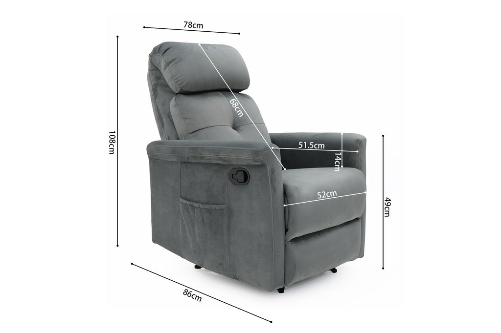 Relaxfauteuil 'Wuhan' stof grijs RS