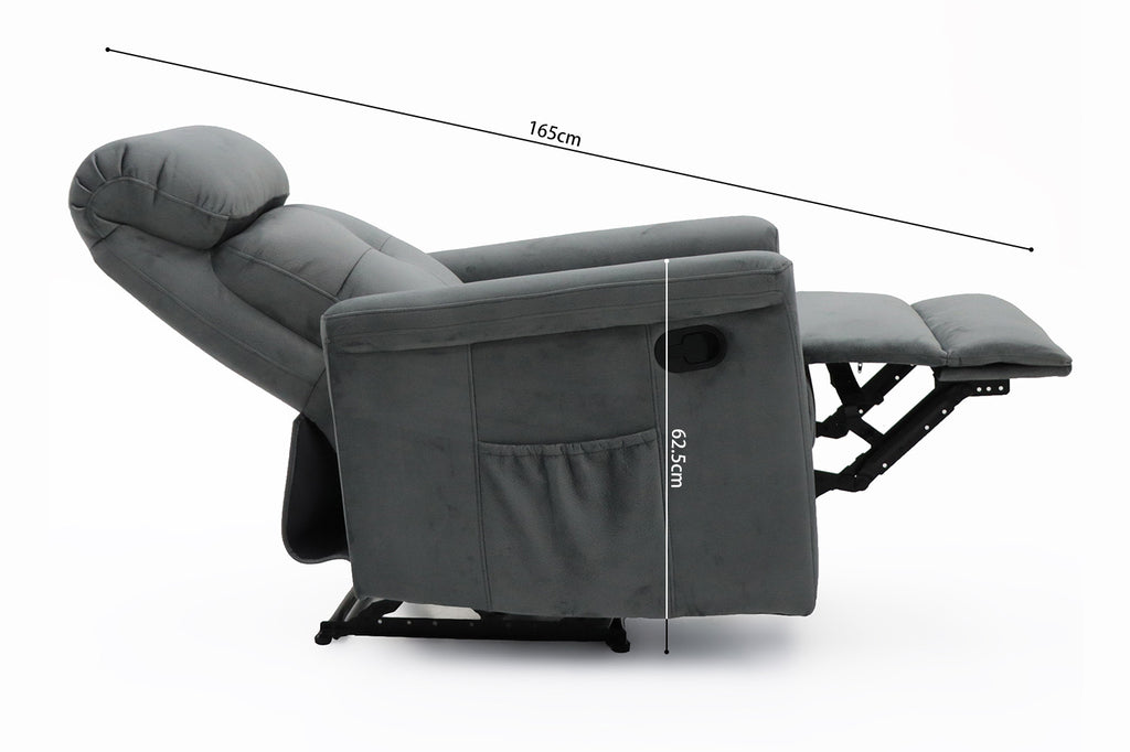 Relaxfauteuil 'Wuhan' stof grijs RS