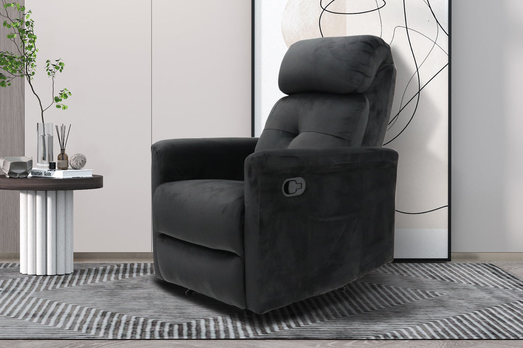 Relaxfauteuil 'Wuhan' stof zwart RS