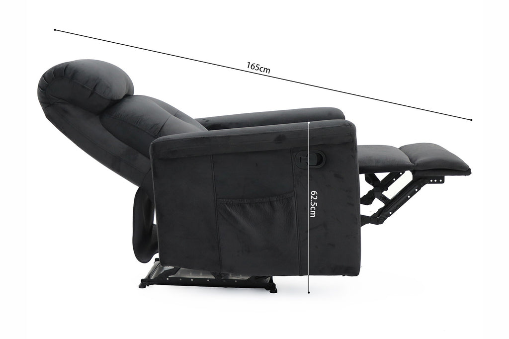 Relaxfauteuil 'Wuhan' stof zwart RS