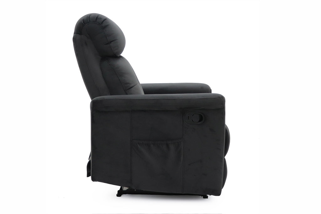 Relaxfauteuil 'Wuhan' stof zwart RS