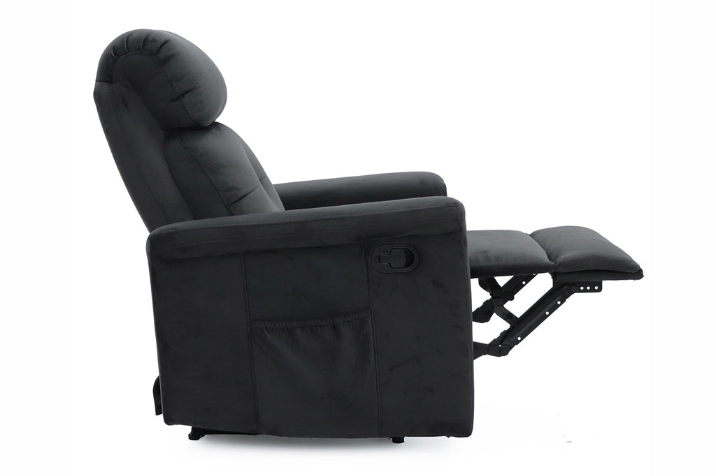 Relaxfauteuil 'Wuhan' stof zwart RS