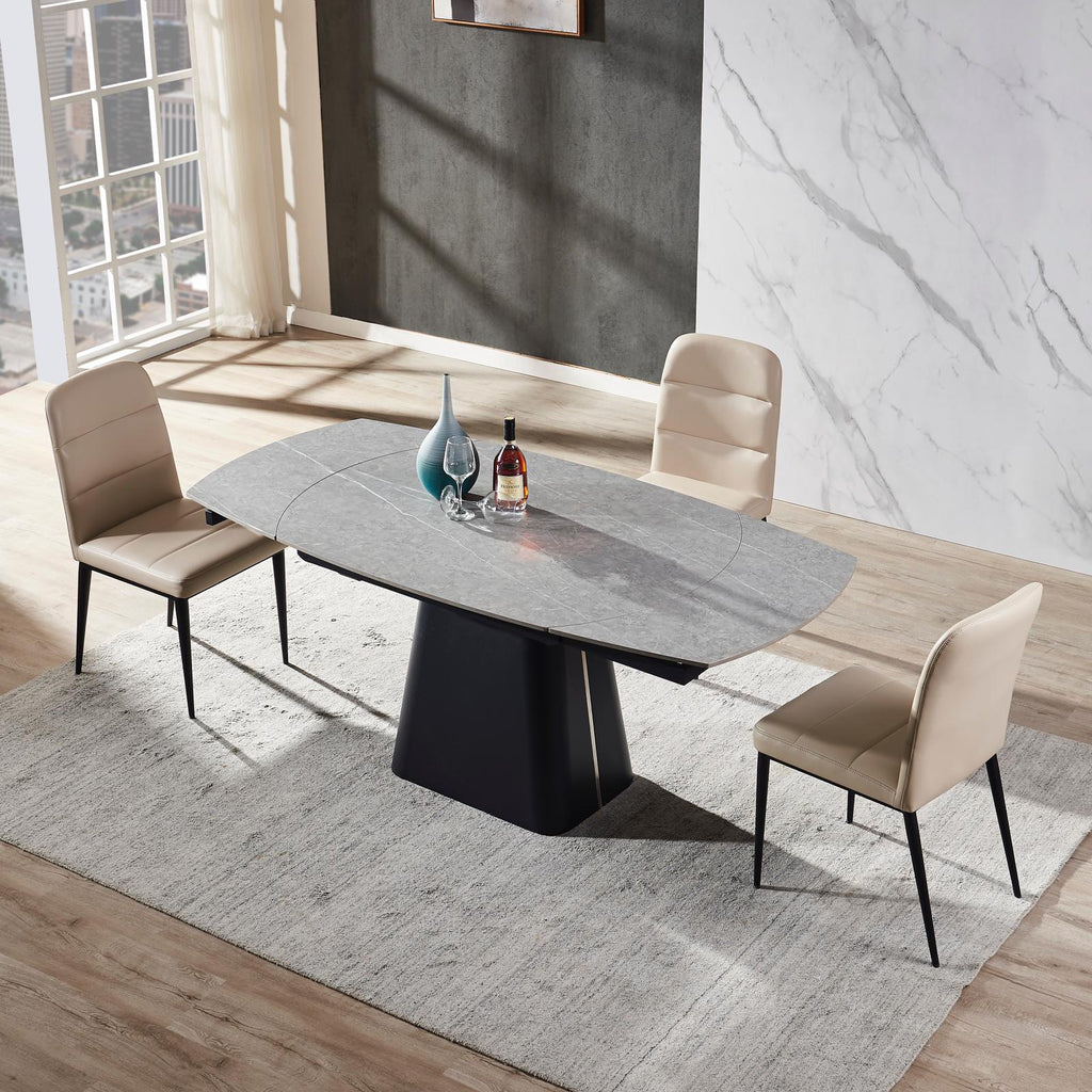 Eettafel Rick 160 verlengbaar zwart marmer - RVD