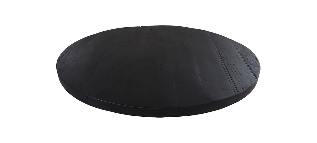 Rond tafelblad - ø120x5/5.5 cm - Zwart - Gerecycled mangohout
