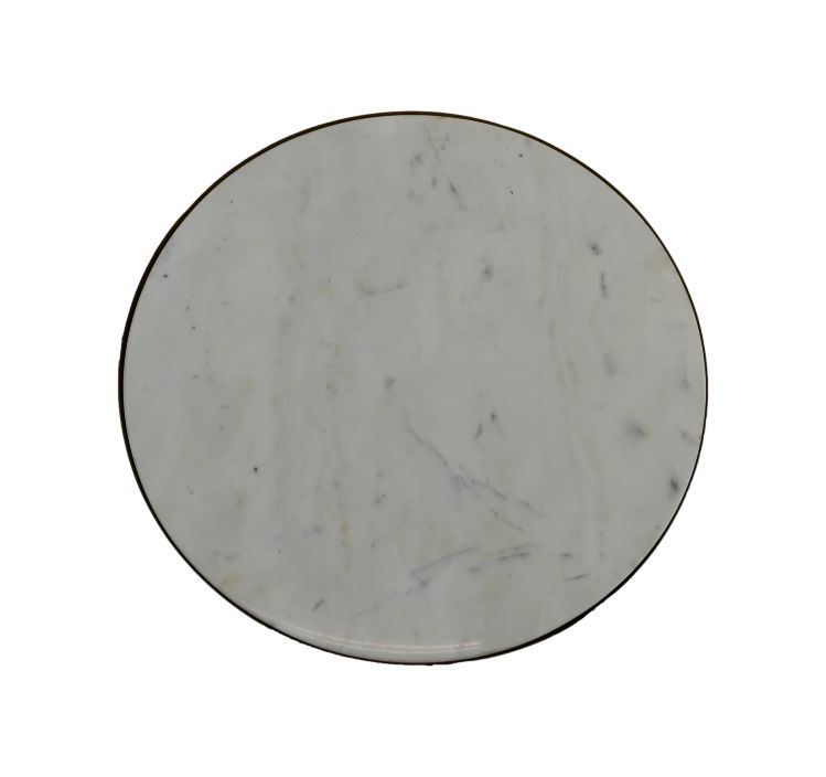 Ronde bijzettafel - ø40x50 - Wit/goud - Marmer/ijzer - HSM