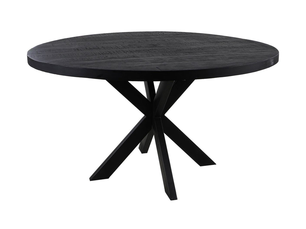 Ronde eettafel Melbourne - ø140x76 - Zwart - Mangohout/ijzer - HSM