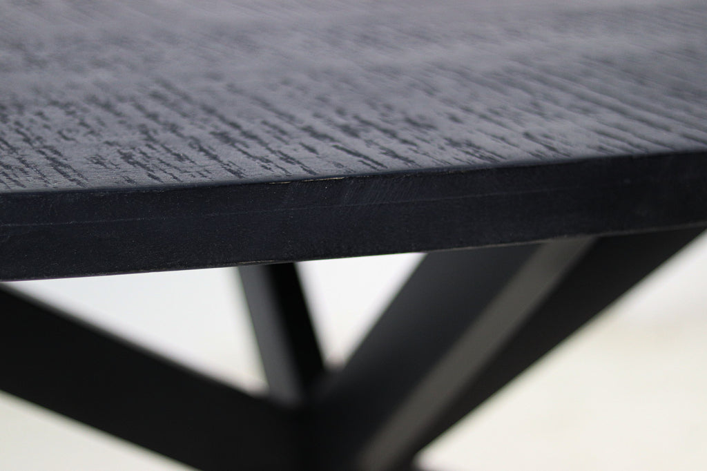 Ronde eettafel Melbourne - ø140x76 - Zwart - Mangohout/ijzer - HSM