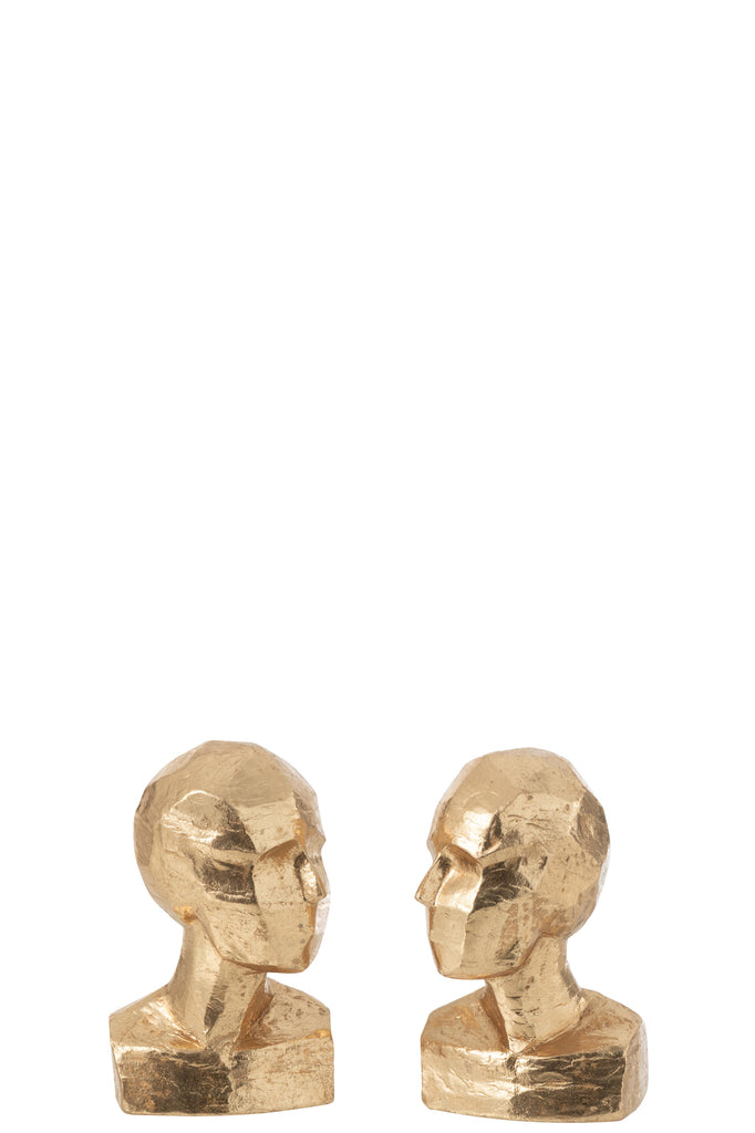 Boekensteunen Hoofd Hars Goud - J-LINE