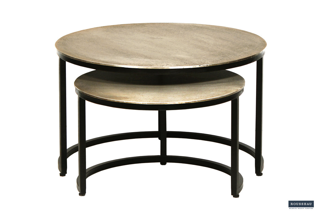 Salontafel 'Amira' 2-delig verouderd zilver - RS