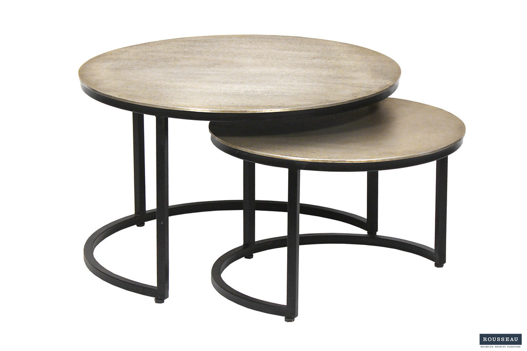 Salontafel 'Amira' 2-delig verouderd zilver - RS