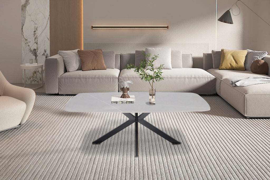 Table basse 'Apollo' 130 danoise ovale gris pierre RS