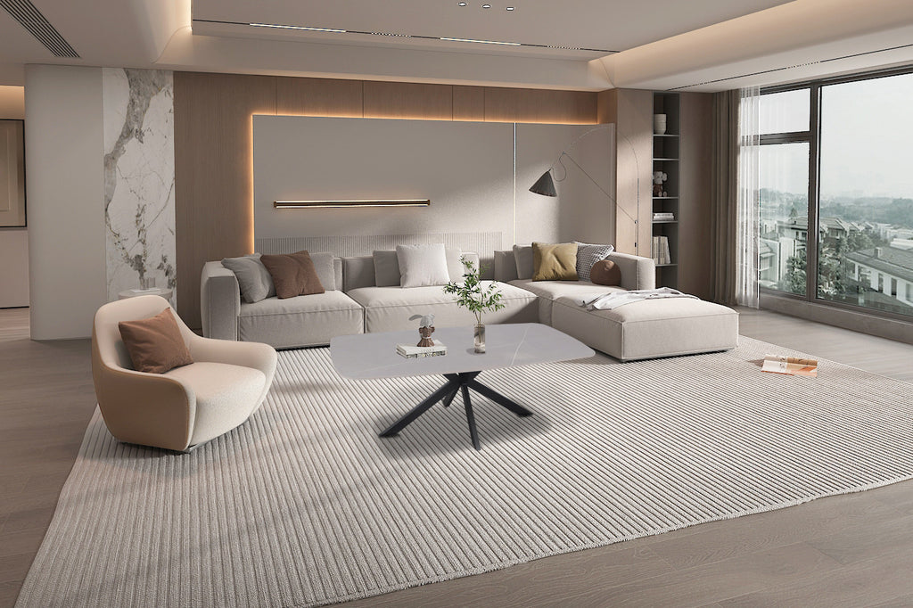 Table basse 'Apollo' 130 danoise ovale gris pierre RS