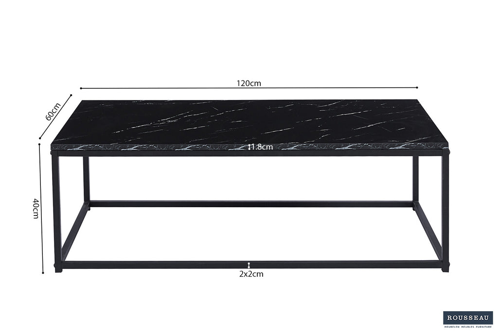 Salontafel 'Dallas' decor marmer zwart RS