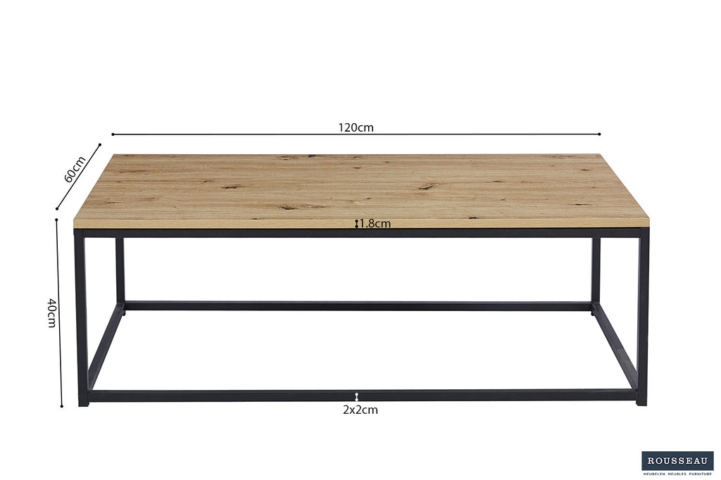 Table basse 'Dallas' décor vieux chêne RS