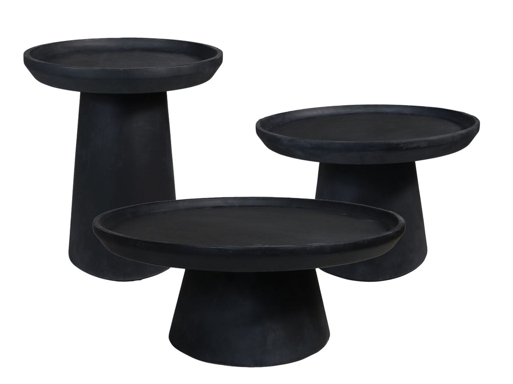 Salontafel Drum - 45x45x50 - Mat zwart - Mangohout - HSM