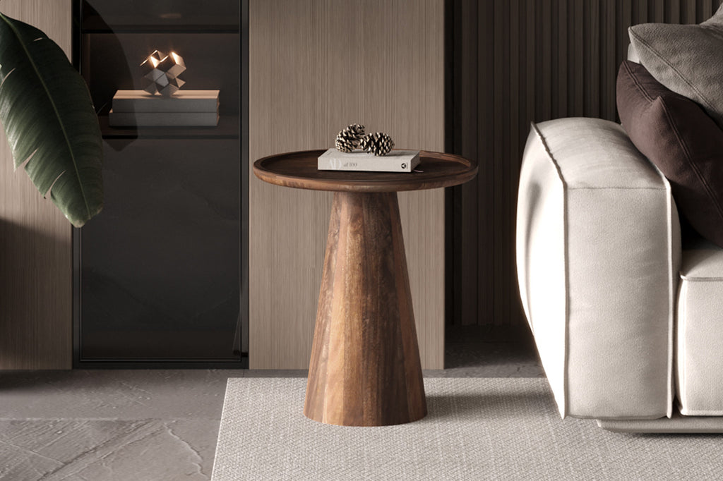 Salontafel 'Jules' 45x50 rond mango hout lichtbruin RS