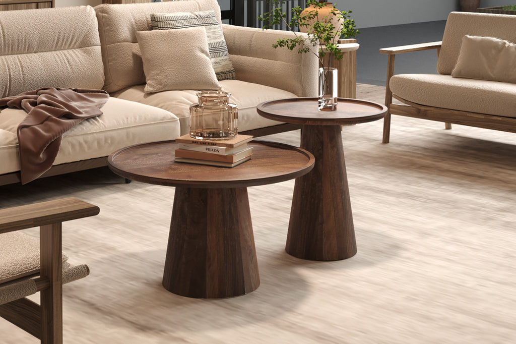 Salontafel 'Jules' 45x50 rond mango hout lichtbruin RS