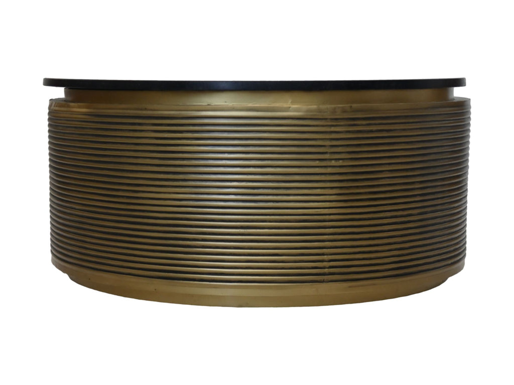 Salontafel van marmer - ø80x40 - zwart/goud - Marmer/metaal - HSM