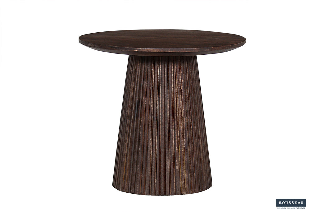 Table basse ronde 'Miguel' 50 en bois de manguier, marron foncé RS