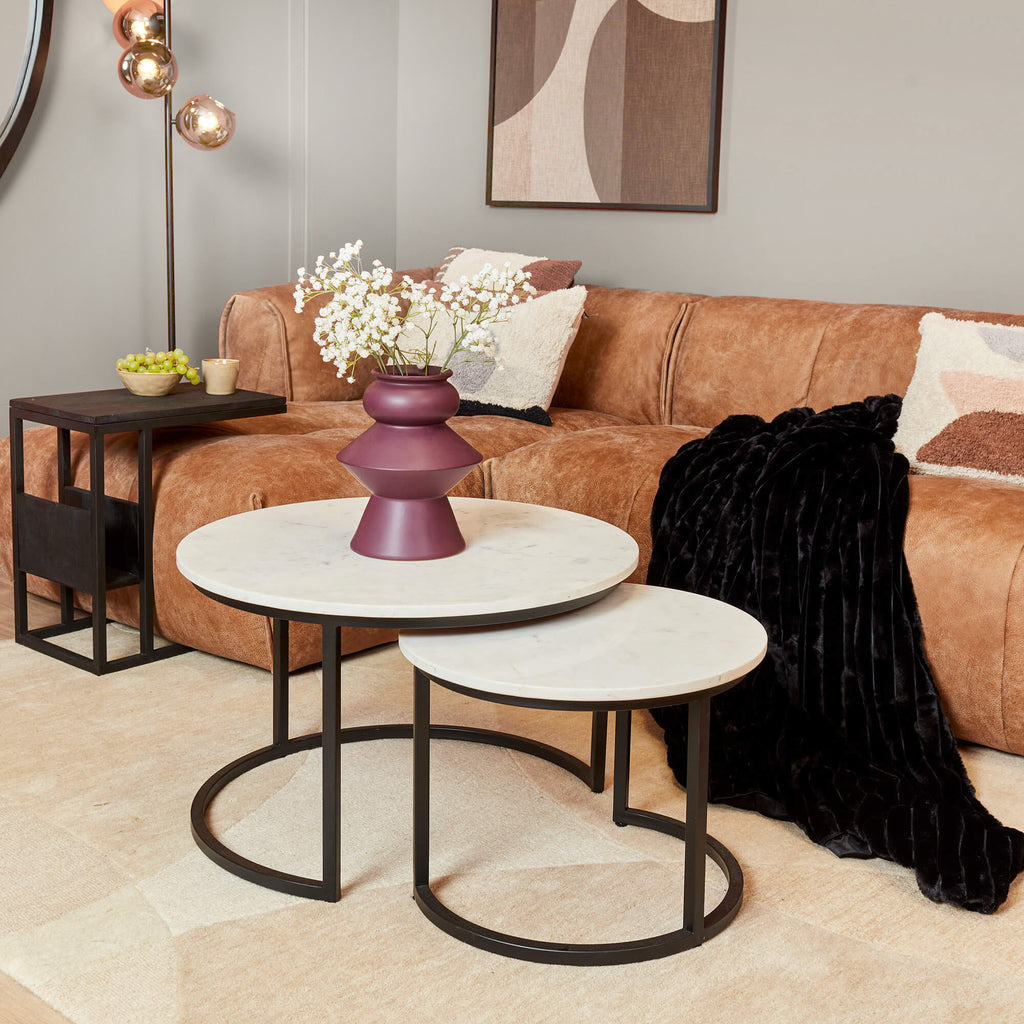 Table basse Nova | Lot de 2 | Ronde | Marbre blanc STF