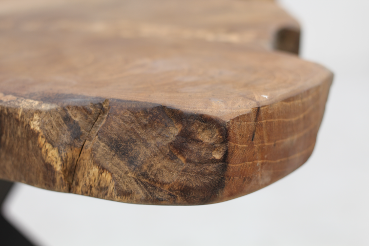 Salontafel Victoria - ø60-70x45 cm - teak/ijzer - HSM