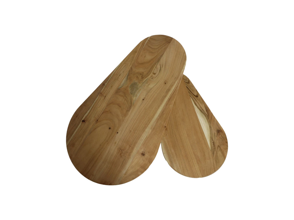Salontafels Zurich - 95x52x46 - Natuurlijk/zwart - Acaciahout/ijzer - Set van 2 - HSM