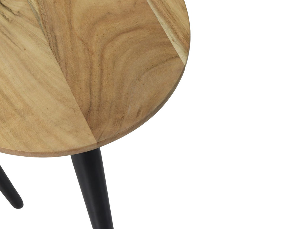 Salontafels Zurich - 95x52x46 - Natuurlijk/zwart - Acaciahout/ijzer - Set van 2 - HSM