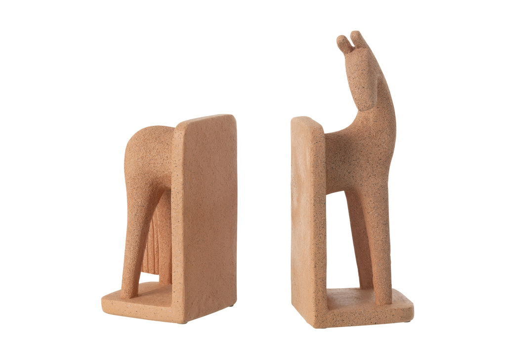 Boekensteunen Paard Modern Resin Terra - J-LINE