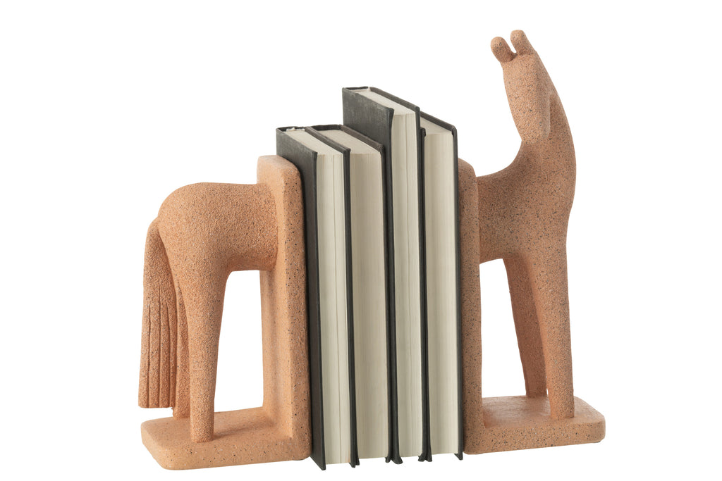 Boekensteunen Paard Modern Resin Terra - J-LINE