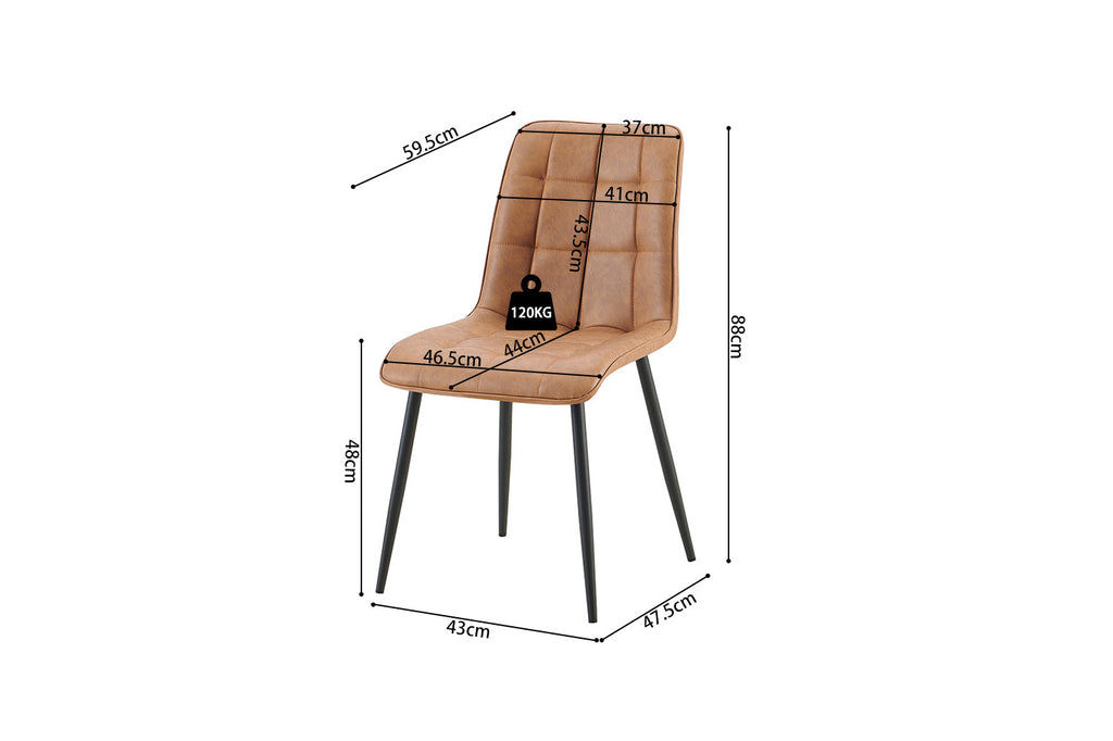 Set van 4 stoelen 'Furas' Vintage PU Cognac RS